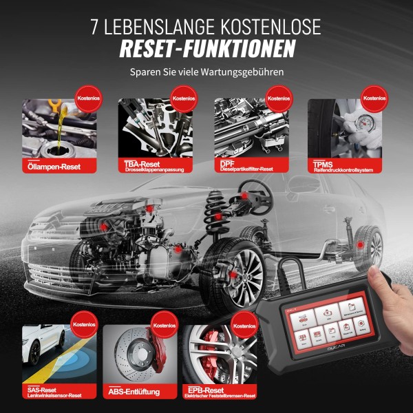 Diagnosegerät WiFi Für 126+ Marken MUCAR CS6 Auto Auslesegerät KFZ OBD2 Diagnosegerät Auto Scanner TPMS DPF ABS DE Fehlerspeicher Auslesegerät