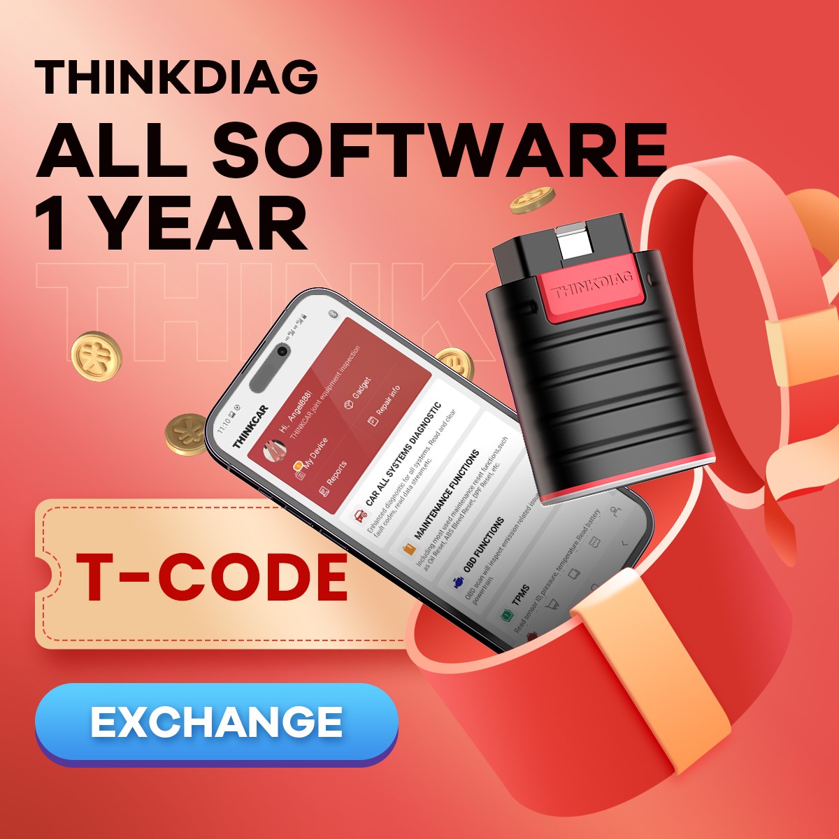 THINKDIAG T-CODE All SOFTWARE RENEWAL 1 YEAR FREE