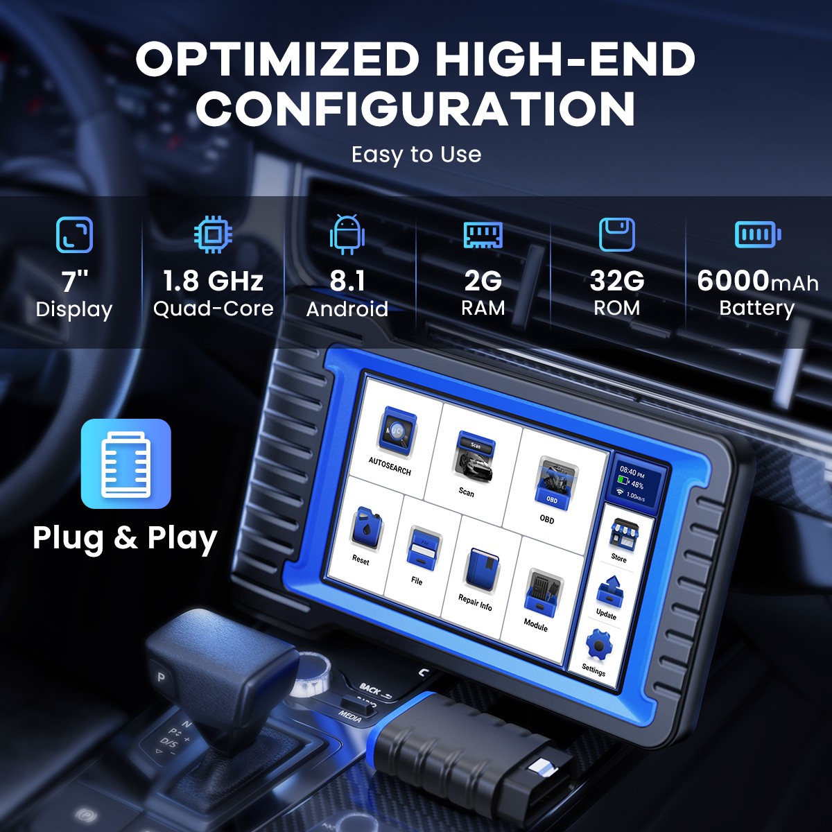 MUCAR VO7 Bidirectional Scan Tool, 2023 OEM Full Systems OBD2 Scanner ...